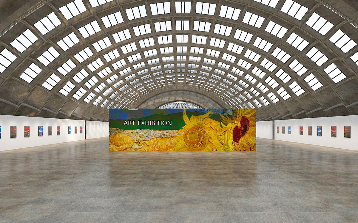 VR云展科技的現(xiàn)代工業(yè)風格書畫線上展覽模板